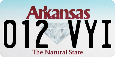 AR license plate 012VYI