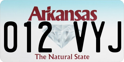 AR license plate 012VYJ
