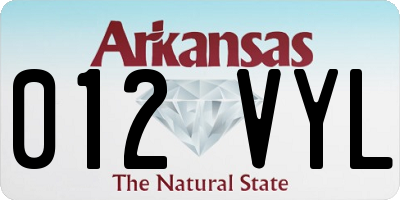 AR license plate 012VYL