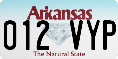 AR license plate 012VYP