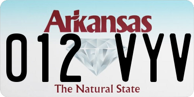 AR license plate 012VYV