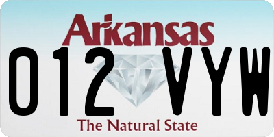 AR license plate 012VYW
