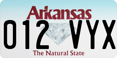 AR license plate 012VYX