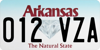 AR license plate 012VZA