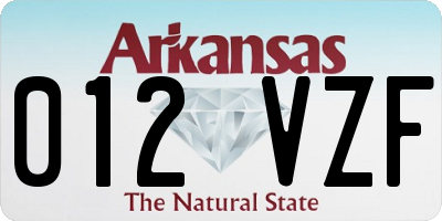 AR license plate 012VZF