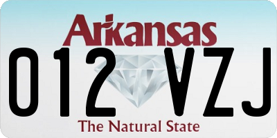 AR license plate 012VZJ