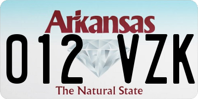 AR license plate 012VZK