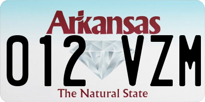 AR license plate 012VZM