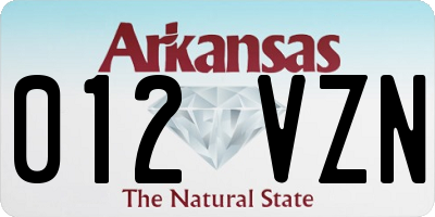 AR license plate 012VZN