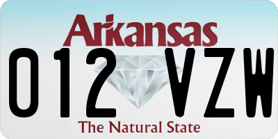 AR license plate 012VZW