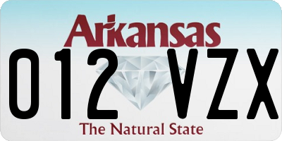 AR license plate 012VZX