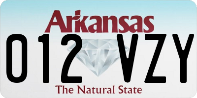 AR license plate 012VZY