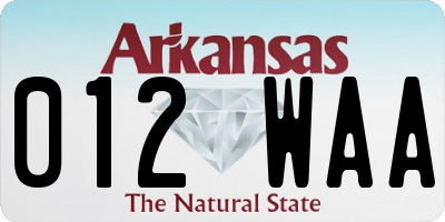 AR license plate 012WAA