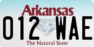 AR license plate 012WAE