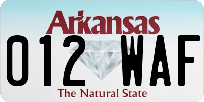 AR license plate 012WAF