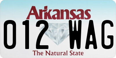 AR license plate 012WAG