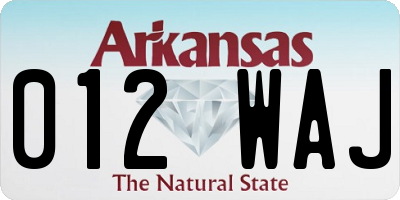 AR license plate 012WAJ