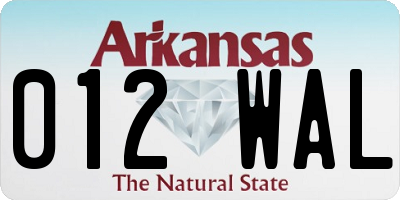 AR license plate 012WAL