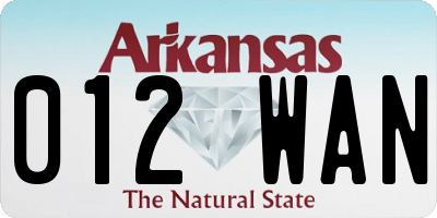 AR license plate 012WAN