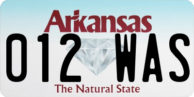 AR license plate 012WAS