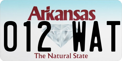 AR license plate 012WAT