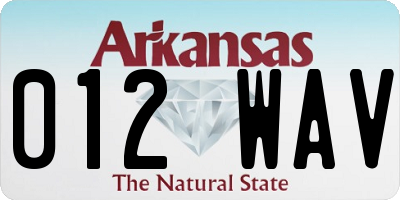 AR license plate 012WAV