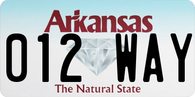 AR license plate 012WAY