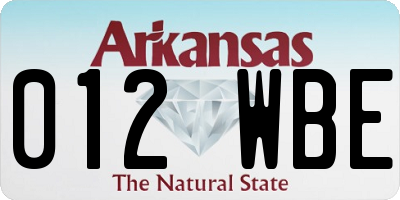 AR license plate 012WBE