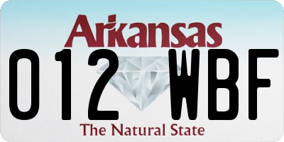 AR license plate 012WBF