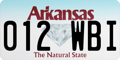 AR license plate 012WBI