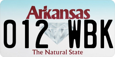 AR license plate 012WBK