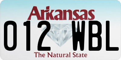 AR license plate 012WBL