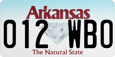AR license plate 012WBO