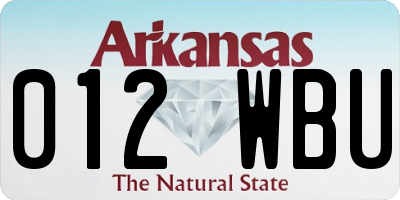 AR license plate 012WBU