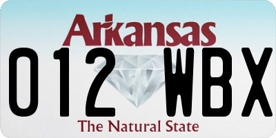AR license plate 012WBX