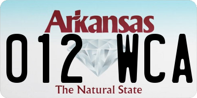 AR license plate 012WCA