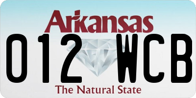 AR license plate 012WCB