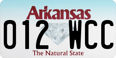 AR license plate 012WCC