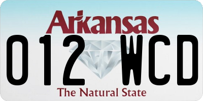 AR license plate 012WCD