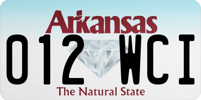 AR license plate 012WCI