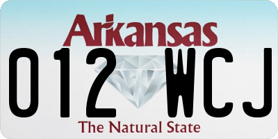 AR license plate 012WCJ