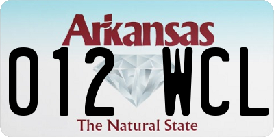 AR license plate 012WCL