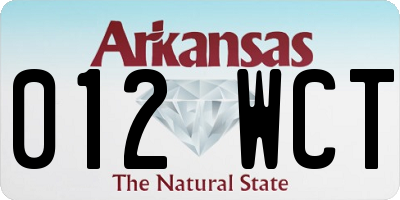 AR license plate 012WCT