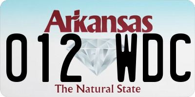 AR license plate 012WDC