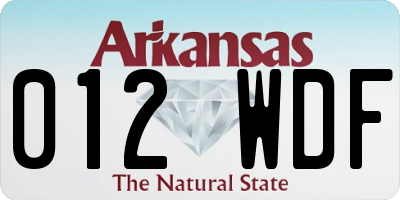 AR license plate 012WDF