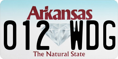 AR license plate 012WDG