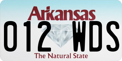 AR license plate 012WDS