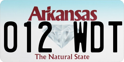 AR license plate 012WDT