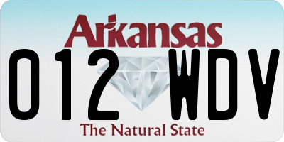 AR license plate 012WDV