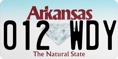 AR license plate 012WDY
